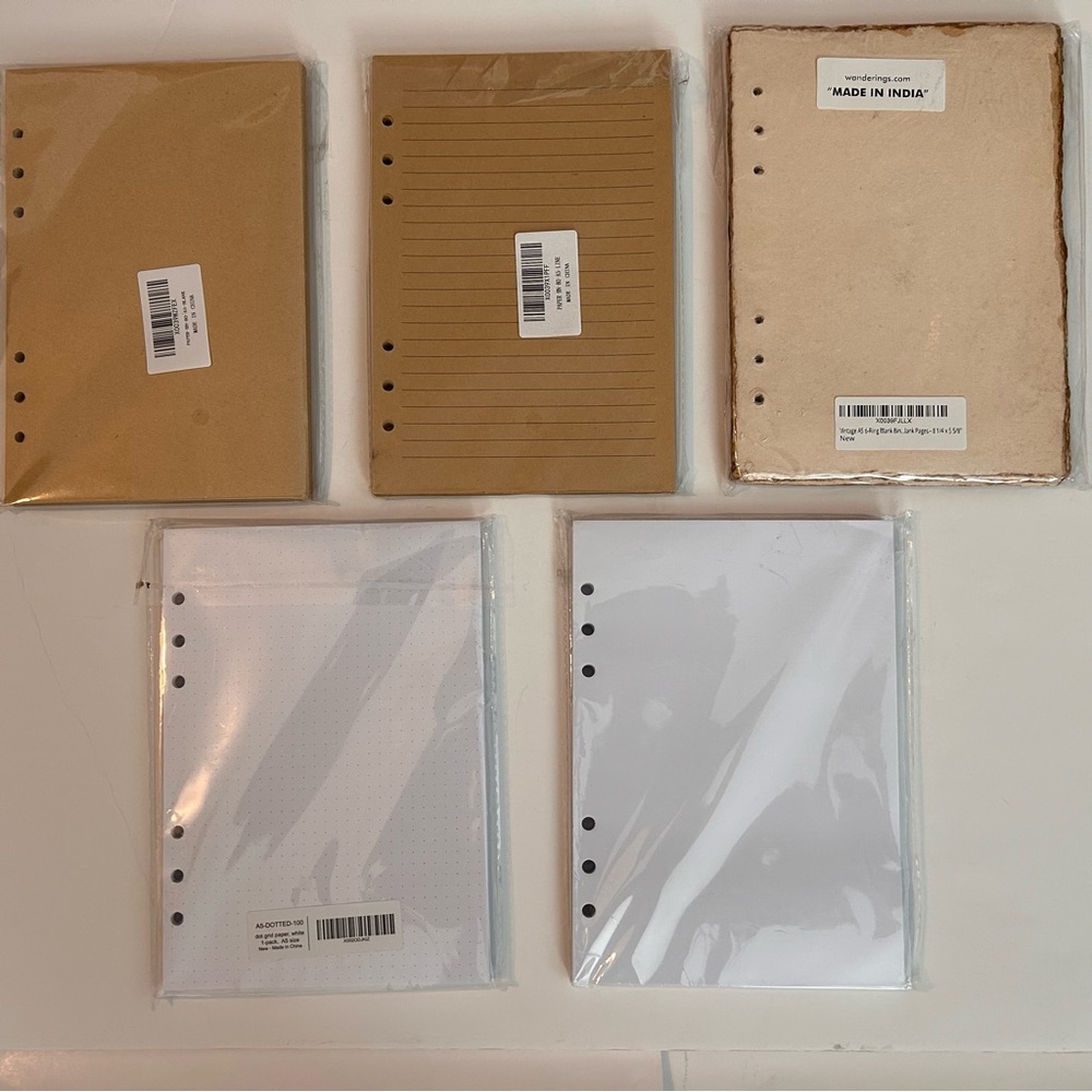 A5 refill paper bundle